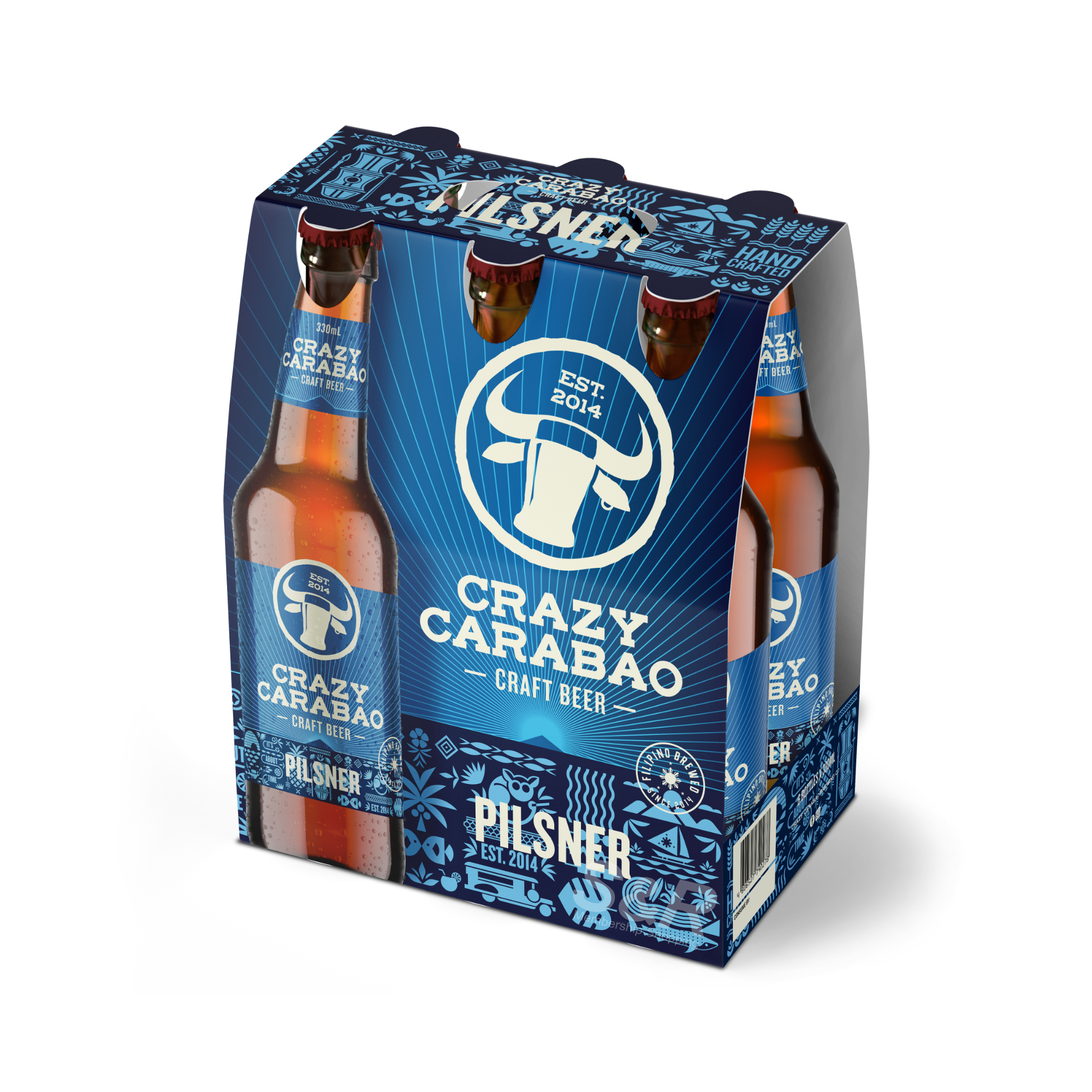Crazy Carabao Pilsner Craft Beer (330mL x 6pcs)